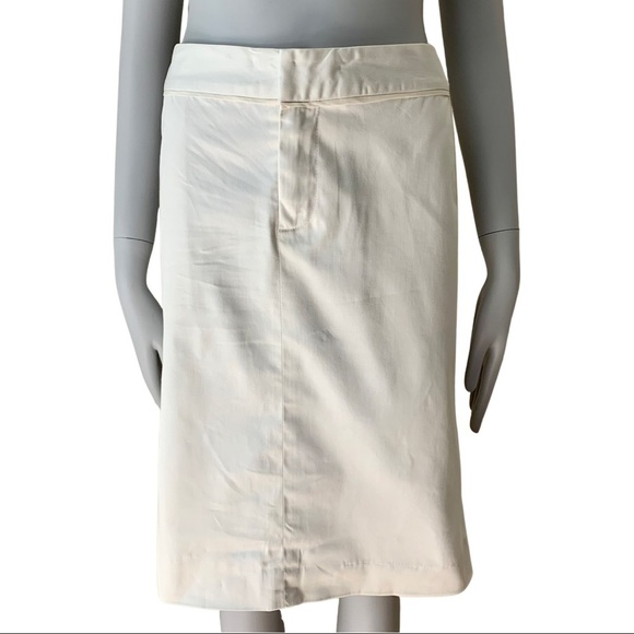 MARC BY MARC JACOBS Pencil Skirt With Pleats on Back 100% Cotton Sateen White - Picture 2 of 13